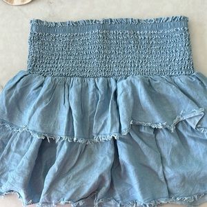 Aerie women’s small denim tiered skirt